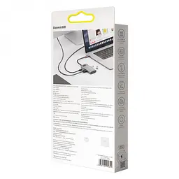 Usb Hub Baseus Metal Gleam Series 4-in-1 Multifunctional Type-C Сірий (CAHub-CY0G) - мініатюра 8