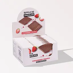 Блок молочного шоколаду Spacefood Space Chocolate Strawberry Crunch, 10*25 грам - Полуниця
