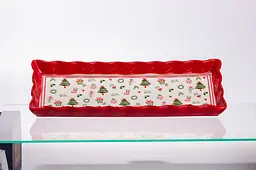 Блюдо сервірувальне новорічне для закусок Yiwu Merry Christmas 36.5×13×3 см CR-1-16 - мініатюра 3