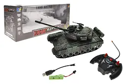 Игрушечный танк на радиоуправлении аккумуляторный светозвуковые эффекты Tank Battle DH666-61A, в коробке р.33х12х12,5см