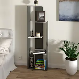 Стелаж для книг та декору FH-Odense 500х1600х200 мм Антрацит/Білий