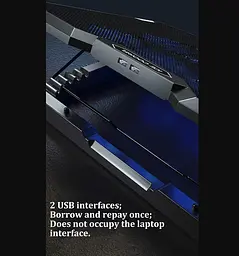 Охолоджувальна підставка для ноутбука до 17.3 дюймів Ice Coorel K-10 8xfans 2xUSB LCD RGB - мініатюра 10