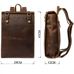 Рюкзак шкіряний дорожній 14796 Vintage коричневий - мініатюра 7