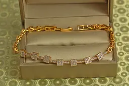 Браслет Xuping Jewelry Сім квадратів 19 см 5 мм золотистий