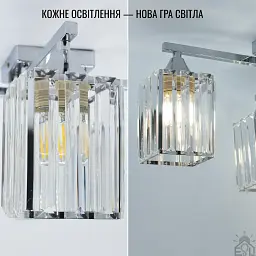 Люстра на 4 лампи ROSYNKA 4S E27 460x460x200 мм Хром ESLLSE - мініатюра 6