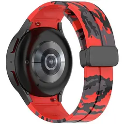 Ремінець для Samsung Galaxy Watch 4 Classic 46mm - червоно-чорний ширина кріплення 20мм силікон Watchbands Cls-color (W30-9WB87751991) - мініатюра 4
