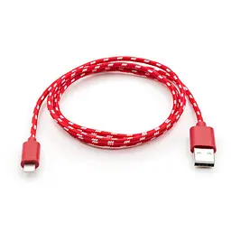 Дата кабель USB 2.0 AM to Lightning 2color nylon 1m red Vinga (VCPDCLNB31R) - мініатюра 2