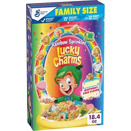 Сухий сніданок Lucky Charms Rainbow Sprinkles Cereal Birthday Cake Flavor 520г