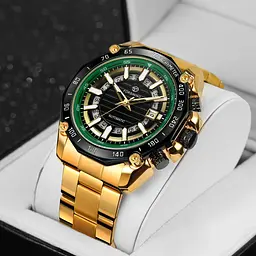 Наручний годинник чоловічий 8279 Gold-Black-Green Forsining acs0031395 - мініатюра 2