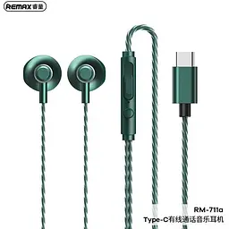Навушники Remax Type-C Wired Earphone for Music & Call RM-711a білі - мініатюра 4