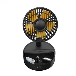 Вентилятор із бездротовою зарядкою Baseus HerXiaomit wireless charger with oscillating fan WXYZ-B01 Black - мініатюра 4