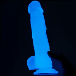 Фалоімітатор що світиться в темряві Lumino Play 8.5" 21.5 см синій - мініатюра 5