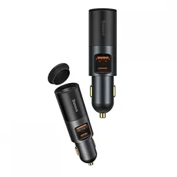 Автомобільний зарядний пристрій Baseus Share Together Fast Charge Car Charger Cigarette Lighter Expansion Port Сірий - мініатюра 2