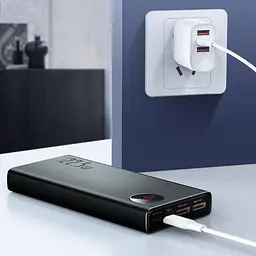 Зовнішній акумулятор (павербанк) Baseus Adaman Metal Digital 20000mAh 22.5W 2021 Editon Black (PPAD000101, PPADM20S) - мініатюра 8