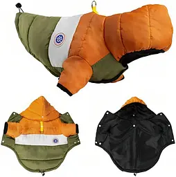 Куртка для собак та котів EcoToys Khaki Orange M оранжева з хакі A: 29 см B: 43 см C: 29 см 6936 - мініатюра 3