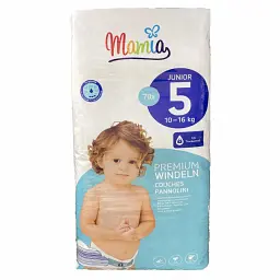 Дитячі підгузники Mamia Premium 5 Junior (10-16 кг), 70 шт