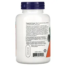 Вітаміни та мінерали NOW Magnesium Citrate, 120 вегакапсул - мініатюра 3