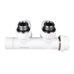 Комплект дизайн кранів з термоголовкою Ideale Duo 1/2”x1/2” білий - мініатюра 3