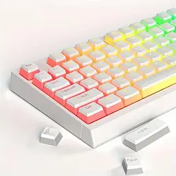 Набір напів прозорих кейкапів PBT / 97 клавіш / OEM профіль / White - мініатюра 3
