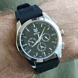 Наручний годинник чоловічий BESTA Walker Elastic Black 2 ремінці Сріблястий (3596) - мініатюра 6