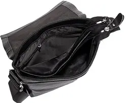 Сумка чоловіча з натуральної шкіри Tiding Bag Чорна - мініатюра 4
