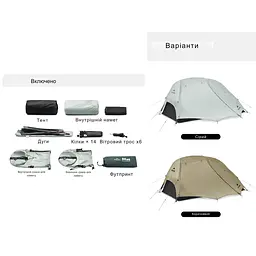 Намет Naturehike Star River UL CNK2450WS022 двомісний ультралегкий коричневий - мініатюра 5