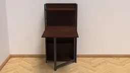 Стіл книжка з етажеркою Практик 1 Ferrum-decor 1200x640x990 Чорний метал ДСП Венге Магія 16 мм (FRD-105391) - мініатюра 2
