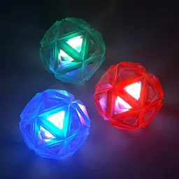 М'ячик для собак, що світиться Diamond Shape Elastic Squeaky Dog Ball з пищалкою - мініатюра 4