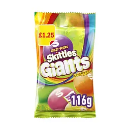 Драже Skittles Giants Vegan Chewy Sour Sweets, 116г - мініатюра 2