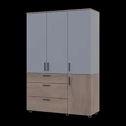 Шафа для одягу Doros Торн Кремона Канноло/Сірий 3 ДСП/3Ш (полиці) 135х51.6х200 (44900506) - мініатюра 4