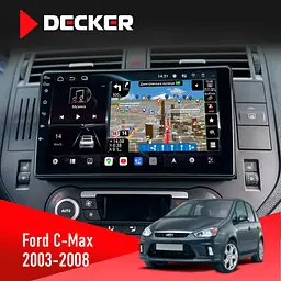 Штатна магнітола Ford C-Max 2003-2008 Decker D9-011 4x64, DSP, 4G, 360 Decker (НФ-00005551)