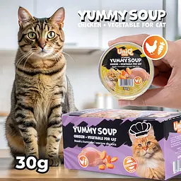 Смачний суп для кішок UNIQ PETS CAT WET FOOD ROYAL CHICKEN з куркою та овочами, 30 г - мініатюра 5