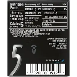 Жувальна гумка Wrigley's 5 Gum Peppermint Cobalt без цукру