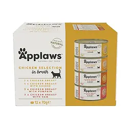 Набір курячих консервів для котів Applaws Chicken Breast Selection in Broth 12 х 70 г