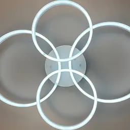Стельова LED люстра в білому корпусі на 4 кільця Line.F A 8008/2+2 WH - мініатюра 3