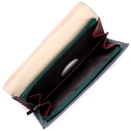 Незвичайний жіночий шкіряний гаманець у три складання ST Leather 19446 різнокольоровий - мініатюра 10