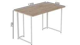 Комп'ютерний стіл Ханна 75x120x60 білий ДСП Дуб Сан-Марино 16мм FRD-104003 - мініатюра 4