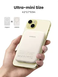 Акумулятор портативний Ugreen PB560 5000mAh MIni Magnetic Wireless 15W бежевий - мініатюра 7