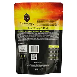 Корм сухий Ambrosia Grain Free Dog Adult Fresh Turkey & Duck для дорослих собак усіх порід зі свіжою індичкою та качкою 100 г - мініатюра 3