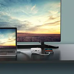 Мультипортовий адаптер USB Хаб Baseus Multi-Functional Charger Type-C CAHUB-AU02 White - мініатюра 5