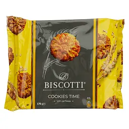 Печенье Biscotti Cookies time с овсяными хлопьями 170 г (800305)