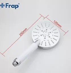 Душова лійка, 3-режим, білий/хром Frap F008, Білий - мініатюра 7