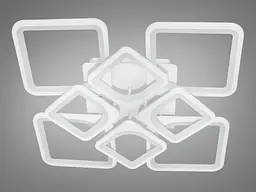 Стельова LED-люстра Diasha H8060/4+4WH 135W, 60×60×14 см, 3 кольори світла, біла - мініатюра 5