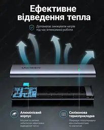 Зовнішня кишеня для SSD M.2 UGREEN NVMe карман для ссд м2 переходник м2 на USB C 3.2 Gen2 10Gbps nvme to usb to m2 case ugreen M2 - мініатюра 5