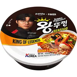Суп рамьон Jumbo Noodle зі смаком Морепродуктів у мисці Paldo 120г - мініатюра 1