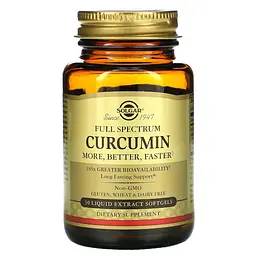 Натуральна добавка Solgar Full Spectrum Curcumin, 30 капсул