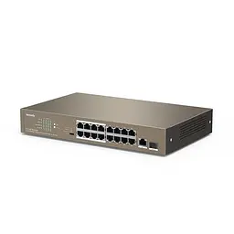 Комутатор Tenda TEF1118P-16-150W (16xFE PoE, 1xGE/SFP, 135Вт max) (TEF1118P-16-150W) - мініатюра 2