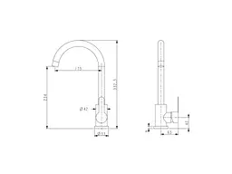 Змішувач Brinex на мийку хром Pure 015F (k35) BRIPUR015FCRM - мініатюра 2