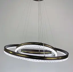 LED люстра кольору coffee на 3 кільця з золотистою смужкою Line.F A 55060/3P CF+GD - мініатюра 3