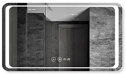 Дзеркало Dusel DE-M3031 75x100 з годинником і Bluetooth, Білий